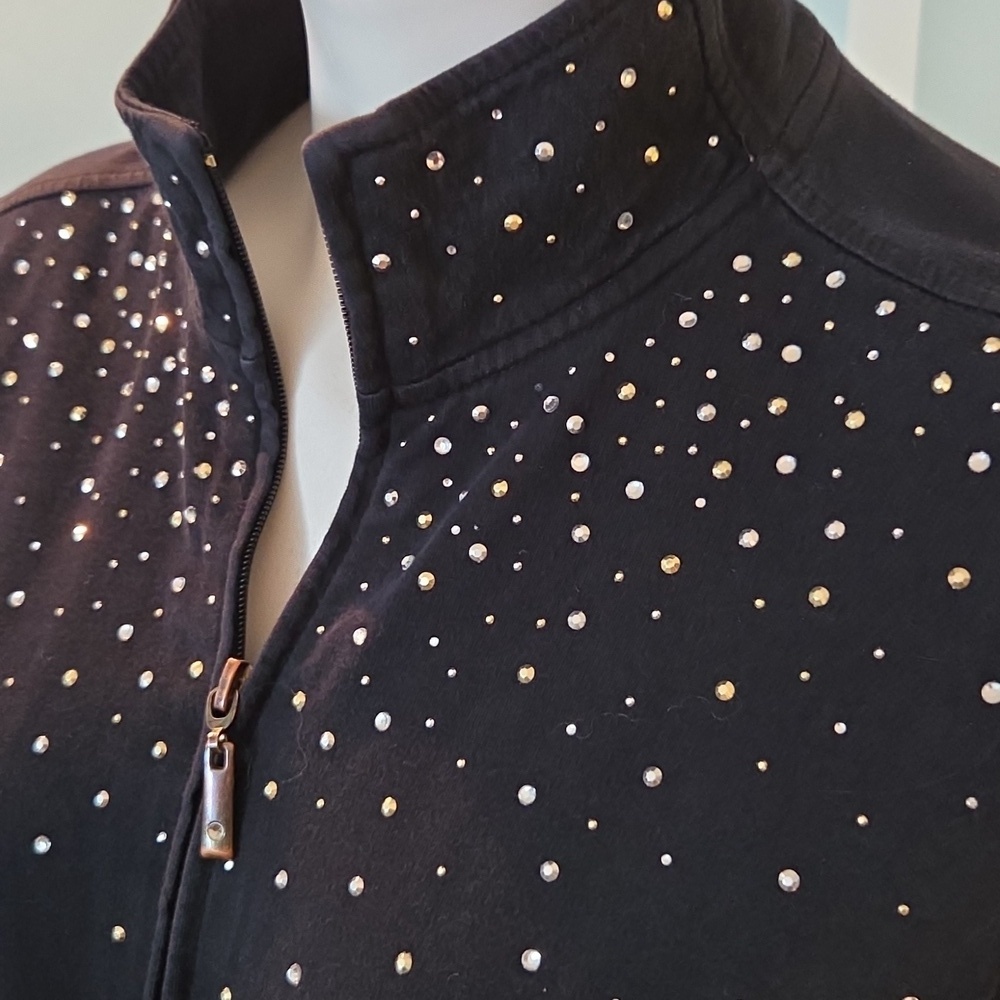 French Terry Zip Front Jacket Size M - Picture 2 of 7